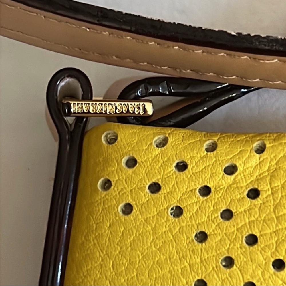 Isaac Mizrahi Sling Yellow Leather Women’s Bag - Picture 3 of 16